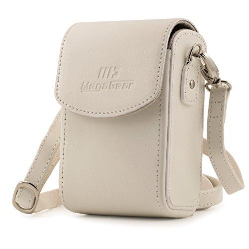 MegaGear MG1507 Canon PowerShot SX740 HS, SX730 HS Leather Camera Case with Strap - White