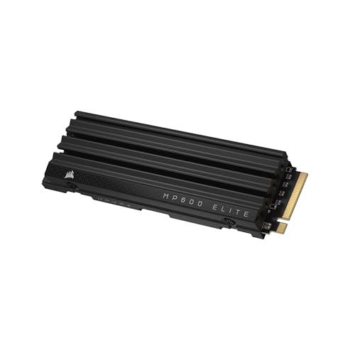 CORSAIR MP600 Elite 2TB M.2 PCIe Gen4 x4 NVMe SSD with Included Heatsink – M.2 2280 – Up to 7,000MB/sec Sequential Read – High-Density 3D TLC NAND – Black