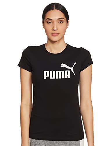 PUMA Women's Essential Logo Tee, Black, M