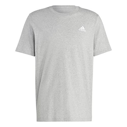adidas Sportswear Essentials Single Jersey Embroidered Small Logo T-Shirt, Grey, L