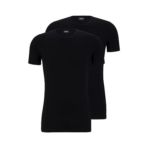Hugo Boss BOSS Men's T-Shirt Rn 2p Co/El 10194356 01, Black, Medium