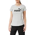 PUMA Women's Essential Logo Tee, Light Gray Heather, XL
