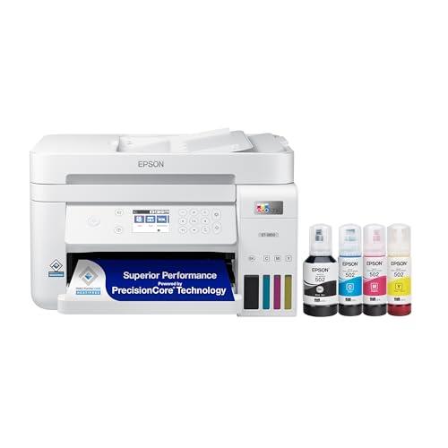 Epson EcoTank ET-3850 Wireless Color All-in-One Cartridge-Free Supertank Printer with Scanner, Copier, ADF and Ethernet – The Perfect Printer for Your Home Office