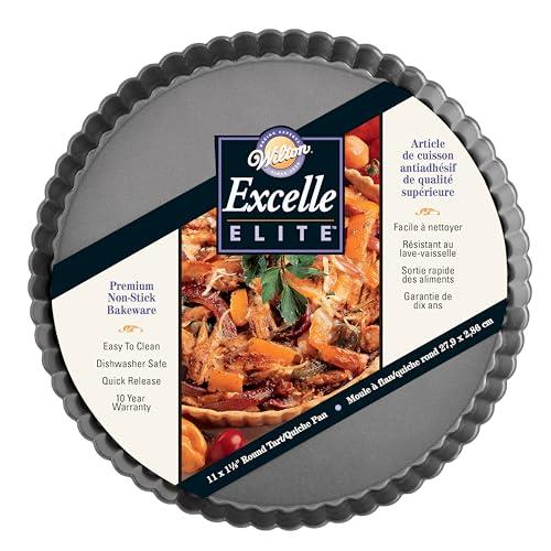 Wilton Excelle Elite Non-Stick Tart Pan and Quiche Pan with Removable Bottom, 11-Inch, Gray