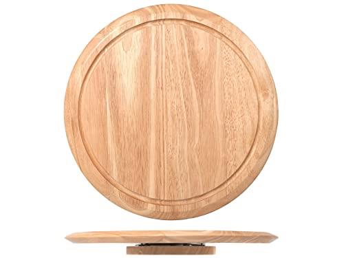 H&H Turntable in Light Wood, 35 cm Size