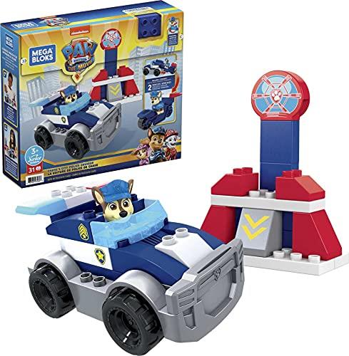 MEGA BLOKS PAW Patrol Toddler Building Blocks Toy Car, Chase's City Police Cruiser with 31 Pieces, 1 Figure, Gift Ideas for Kids Age 3+ Years