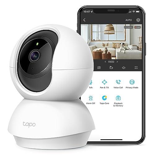 TP-Link Tapo 2K Pan Tilt Security Camera for Baby Monitor, Dog Camera w/Motion Detection, 2-Way Audio Siren, Night Vision, Cloud &SD Card Storage (Up to 256 GB), Works with Alexa & Google Home (C210)