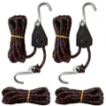 Sentry Ratchet Kayak and Canoe Bow and Stern Tie Downs 1/4" Grow Light Heavy Duty Adjustable Rope Hanger (2-Pack)