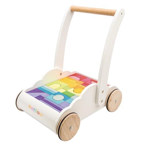 Le Toy Van - Petilou Wooden Walker Toy for Toddlers and Babies | Educational Rainbow Cloud Walker | Suitable for A Boy Or Girl 1 Year Old +