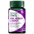 Nature's Own Mind, Memory & Energy Tablets 50 - Supports Memory, & Aids Cognitive Function - Relieves Tiredness, Maintains Energy Levels & Nervous System function - Contains American Ginseng