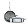 Circulon Steelshield C-Series Non Stick Clad Stainless Steel 30cm/4.7L Covered Sauteuse and 32cm Frying pan, Pots and Pans Set, Induction Compatible, Dishwasher Safe, Oven Safe, Silver