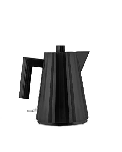 Alessi Plissé MDL06/1 B Electric Kettle Made of Thermoplastic Resin, European Plug 2400W, 100cl, Black