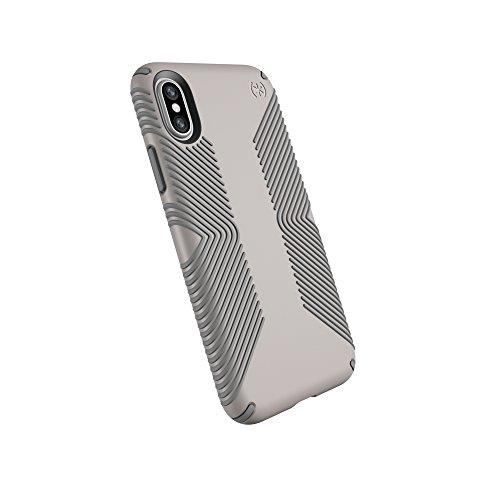 Speck Products Presidio Grip Cell Phone Case for iPhone Xs/iPhone X - Cathedral Grey/Smoke Grey