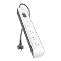 Belkin BSV400au2M Travel Surge Protector, White and Grey, 4
