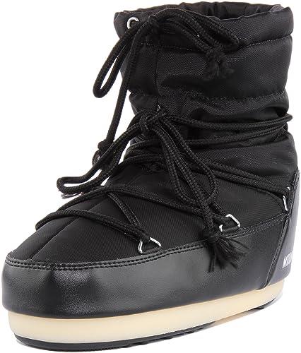 Moon Boot Light Low Nylon Boots Women's Black Snow Boots Shoes, black, 35/36 EU