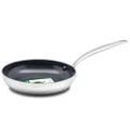 Greenpan Barcelona Evershine Tri-Ply Stainless Steel Healthy Diamond Reinforced Ceramic Non-Stick 30 cm Frying Pan Skillet, PFAS-Free, Multi Clad, Induction, Oven Safe, Silver