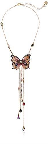 Betsey Johnson Butterfly Necklace, One Size, Metal, No Gemstone