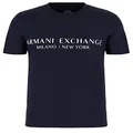 A|X Armani Exchange Men's Short Sleeve Milan New York Logo Crew Neck T-Shirt, Navy, XXL