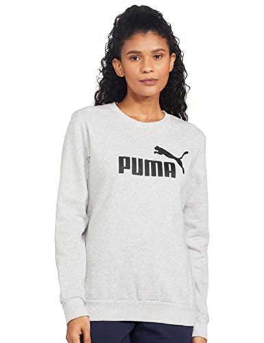 PUMA Women's Essential Logo Crew FL, Gray, XL