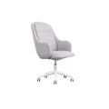 Koala Virtue Office Chair with Upholstered High Back Rest, Extra Padding for Comfort, and Wraparound Armrest Support, Ergonomic Desk Chair with Fast Assembly, Silver Fox