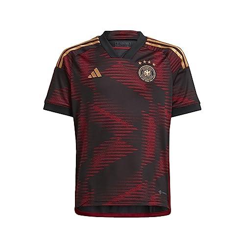 adidas Youth Soccer Germany 2022 Away Jersey, Black / Red, Medium