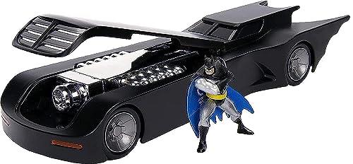 Jada DC Comics Batman Animated Series Batmobile Die-Cast Car with 2.75-Inch Batman Figure, Black