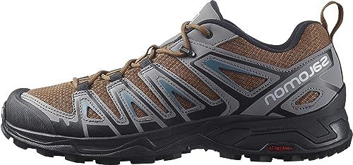 Salomon X Ultra Pioneer Aero Men's Hiking Shoes, Secure Foothold, Stable & Cushioned, and Extra Grip, Toffee Quiet Shade Mallard Blue, 13 US