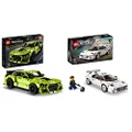 LEGO Technic Ford Mustang Shelby GT500 Model Building Kit & Speed Champions Lamborghini Countach, Race Car Toy Model Replica, Collectible Building Set with Racing Driver Minifigure