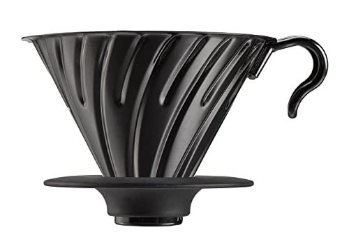 HARIO V60 Metal Coffee Dripper Coffee Drip for 1-4 Cups, Matte Black, VDMR-02-MB 3.5 x 5.7 x 4.7 inches (9.0 x 14.5 x 12.0 cm)