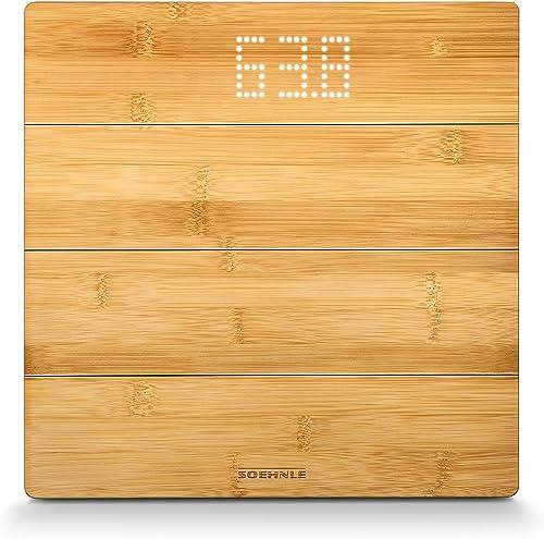 Soehnle Style Sense Magic Digital Bathroom Scale, 180 kg Load Capacity, Bamboo
