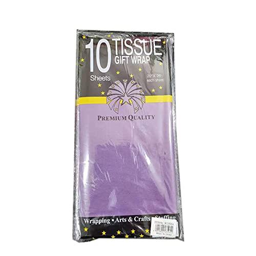 Lylac Gift Wrap Tissue Paper 10 Piece Set, 50.8 cm x 66 cm Size, Dark Purple