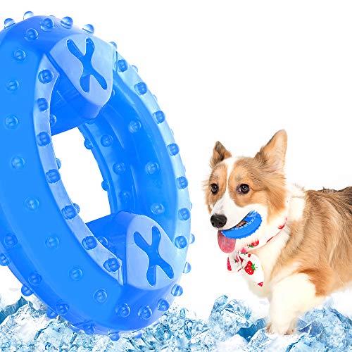 NWK Dog Chew Toy Freezable Pet Teether Cooling Toy for Puppies Teeth Cleaning Bite Toy for Dogs Relieve Anxiety Fit with Treat (Chew Ring)