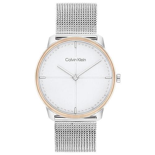 Calvin Klein CK Iconic Stainless Steel Dial Unisex Watch, Light Grey