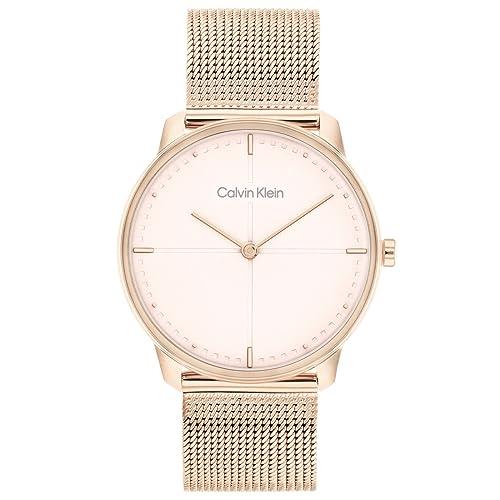 Calvin Klein Iconic Plated Carnation Gold Steel Blush Dial Unisex Watch