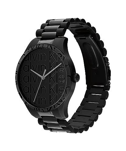 Calvin Klein 25200344 Iconic Plated Black Steel Black Dial Unisex Watch