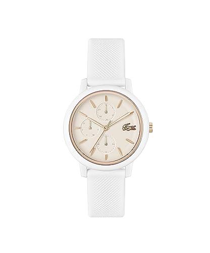 Lacoste 12.12 Multifunction White Silicone Carnation Gold Dial Women's Watch
