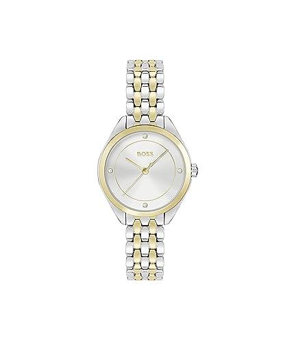 Hugo Boss Mae Two Tone Stainless Steel Silver White Dial Women's Watch