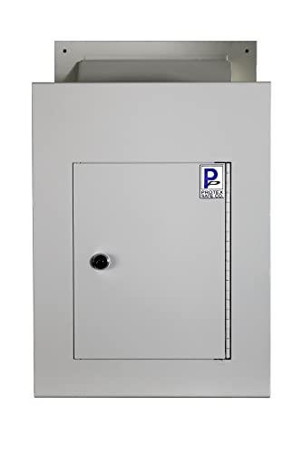 Protex WDC-160 Wall/Door Through Drop Box,for Keys, car remotes, Cash, Checks and envelopes, Metal Baffle, Pre-drilled mounting Holes,Double Steel Door, with Adjustable Chute