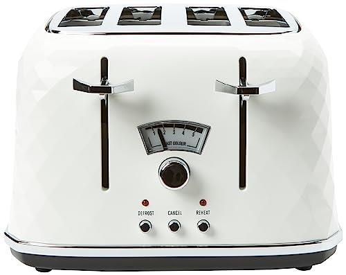 De'Longhi Brillante Toaster 4 Slice Toaster, White, CTJ4003W