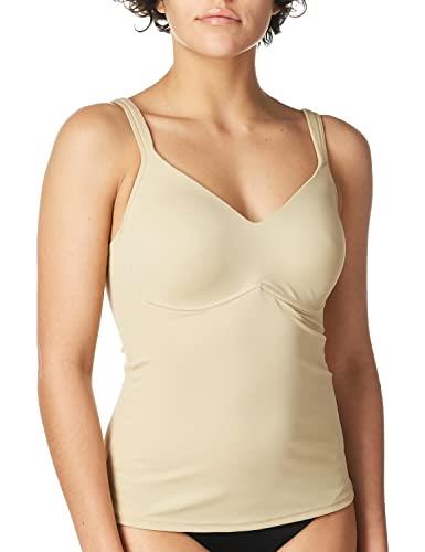 Ahh By Rhonda Shear Women's Flirt Molded Cup with Padded Strap Camisole Bra, Nude, Large