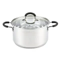 Cook N Home Professional Sauce Pot Stockpot Saucier Casserole Pan with Lid, 5 QT, Silver