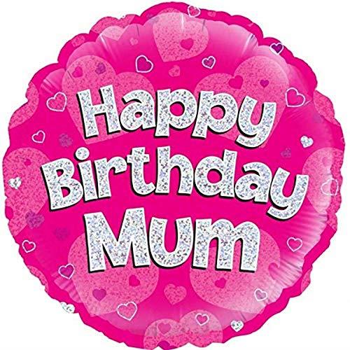 OAKTREE Foil Balloon Happy Birthday Mum Pink 18" Round P1