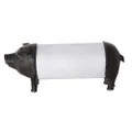 Creative Co-op Metal & Resin Pig Paper Towel Holder, Black