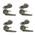 NU-Set 4 x (T-E-5-3 + 70053) KA Tustin 4 Sets keyed Alike Door Lever Lock and Single Cylinder deadbolt, Antique Brass