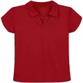 NAUTICA Girls' School Uniform Short Sleeve Performance Polo, Red