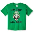 Nintendo Boy's Lil Bro T-Shirt, Kelly, X-Small