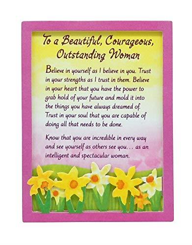Blue Mountain Arts Miniature Easel Print with Magnet to a Beautiful, Courageous, Outstanding Woman 4.9 x 3.6 in, Birthday, Anniversary, Graduation, Christmas, or Her
