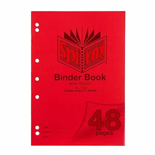 Spirax P122 A4 Binder Book with 8MM Ruling & Red PP Cover (48 Pages)