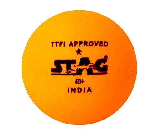 Stag One Star Plastic Table Tennis Ball, 40mm Pack of 6 (Orange)