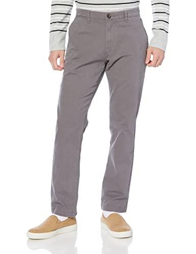 Amazon Essentials Men's Slim-Fit Casual Stretch Khaki Pant, Dark Grey, 35W x 32L